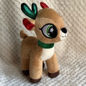 Brown Reindeer Plush w Shiny Antlers 8.5 inch Holiday Stuffed Animal 🦌